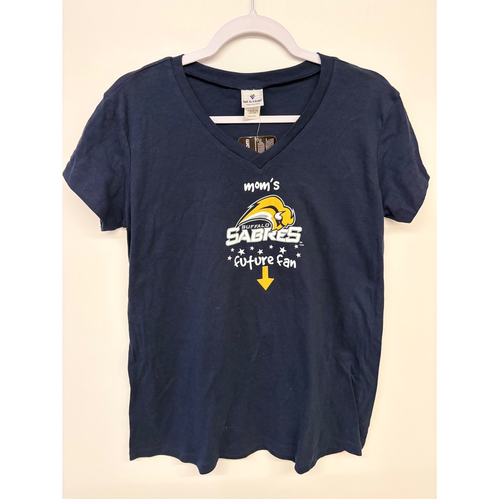 Y2K Deadstock Buffalo Sabres Buffaslug Hockey Maternity Shirt Women M Navy Blue